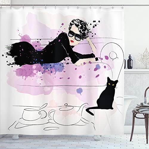 Ambesonne Kitten Shower Curtain with Hooks 69 x 75