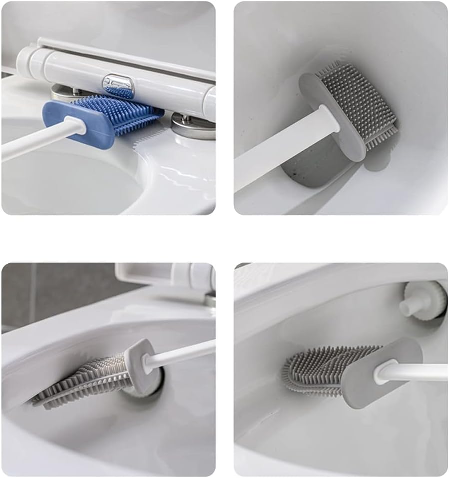 HASMI Toilet Brush with Wall-Mounted Holder Deep Cleaning 1