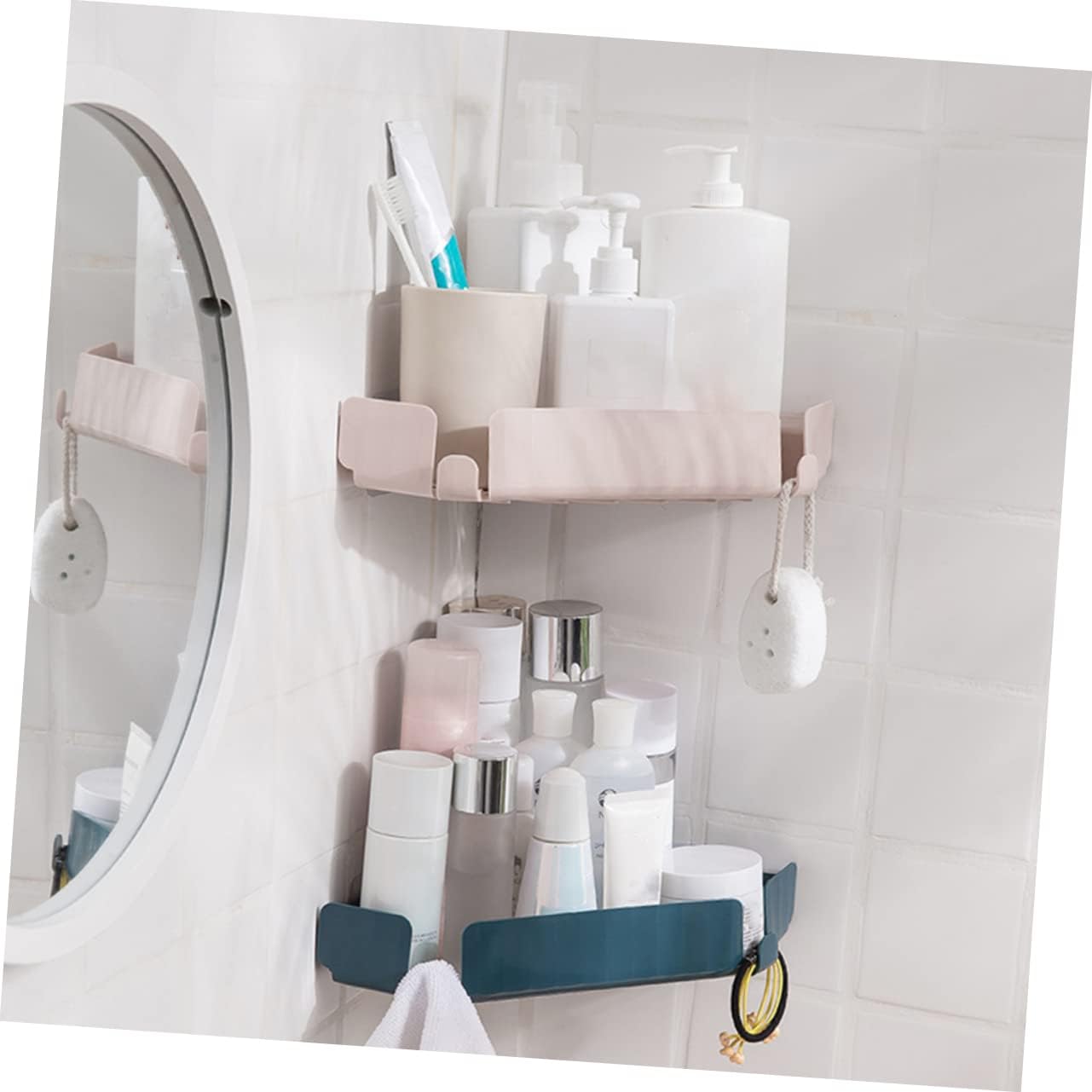 Beatifufu Bathroom Storage Holder Corner Shelf Adhesive Organizer