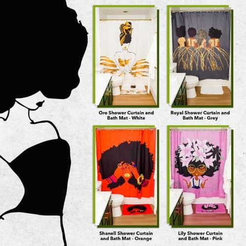 Pardon My Fro Harmony Shower Curtain - 71x71 White 100 Polyester Chic Print