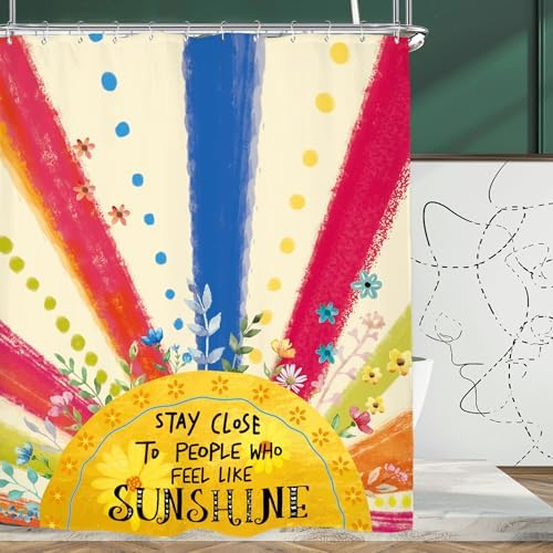 Miyotaa Vibrant Sun Kids Shower Curtain Set