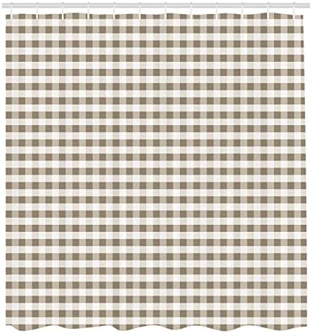 Ambesonne Checkered Shower Curtain - Dusk White 69x70