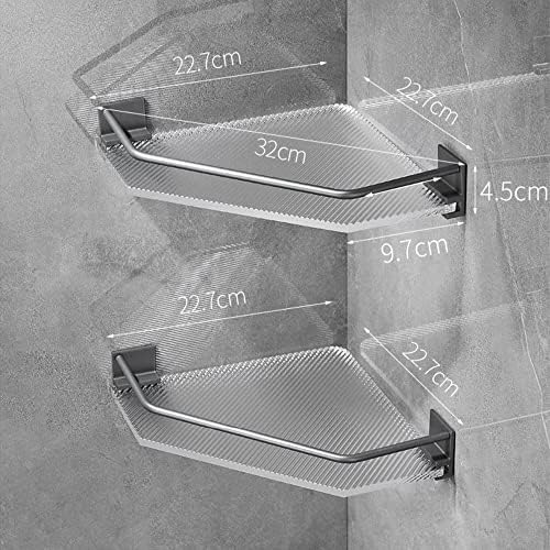 ANNBKA Wall-Mounted Shower Caddy with Acrylic Triangular Basket