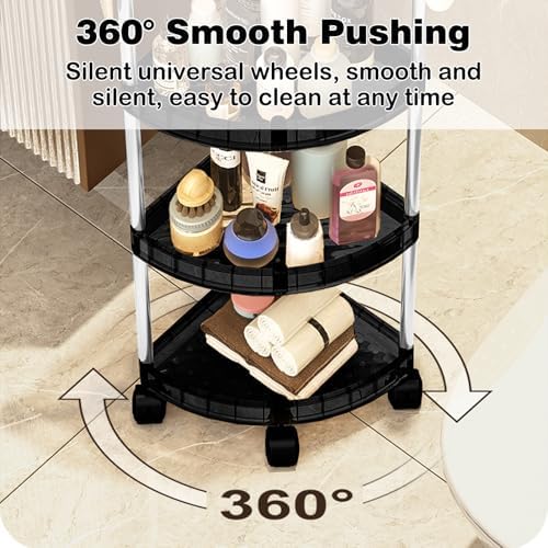 Yabound 4 Tier Shower Organizer Corner with Wheels