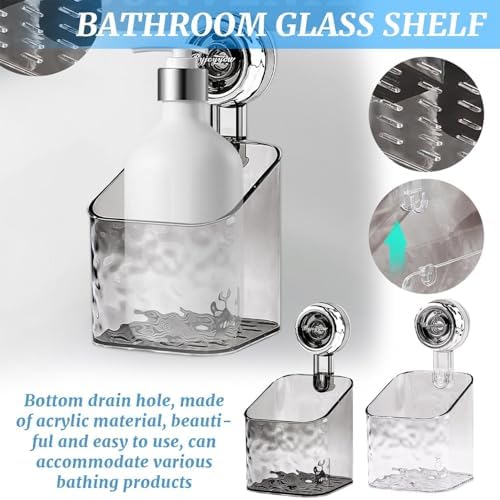 No-Drill Clear Wall Caddy with Suction Cups 1