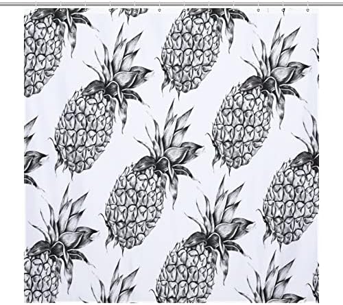 Fruit Pineapple Shower Curtain Set with Hooks 72x72inch