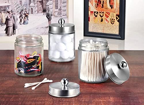 Amolliar Apothecary Jars Vanity Organizer - Brushed Nickel