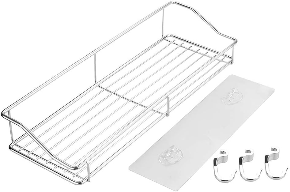 ANNBKA Wall Mount Shower Caddy with Silver Storage Shelf