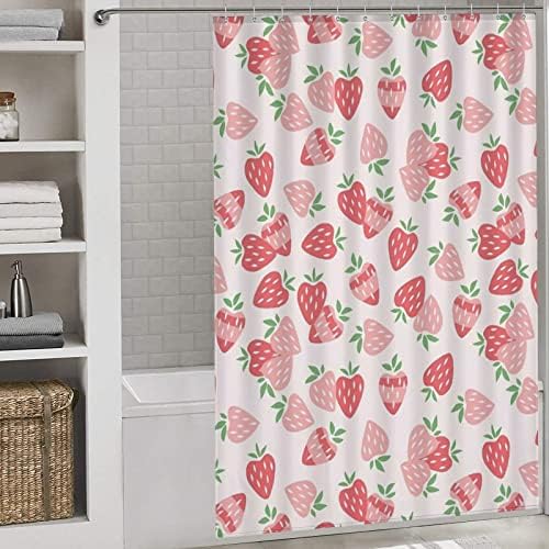 NIRATI Cute Strawberry Pink Shower Curtain 60x72