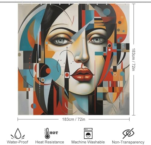 DAOWANGZUO Female Face Shower Curtain Set 72x72in