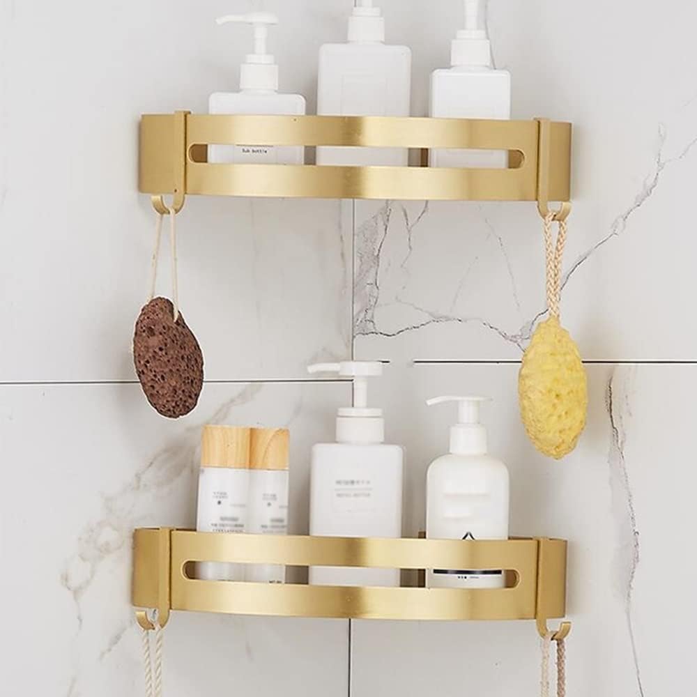 Sturdy Aluminum Shower Caddy with Corner Shelf Mount