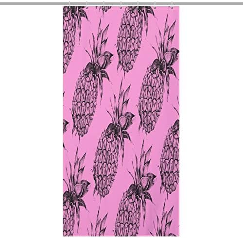 Pineapple Yellow Funny Shower Curtain with 12 Hooks