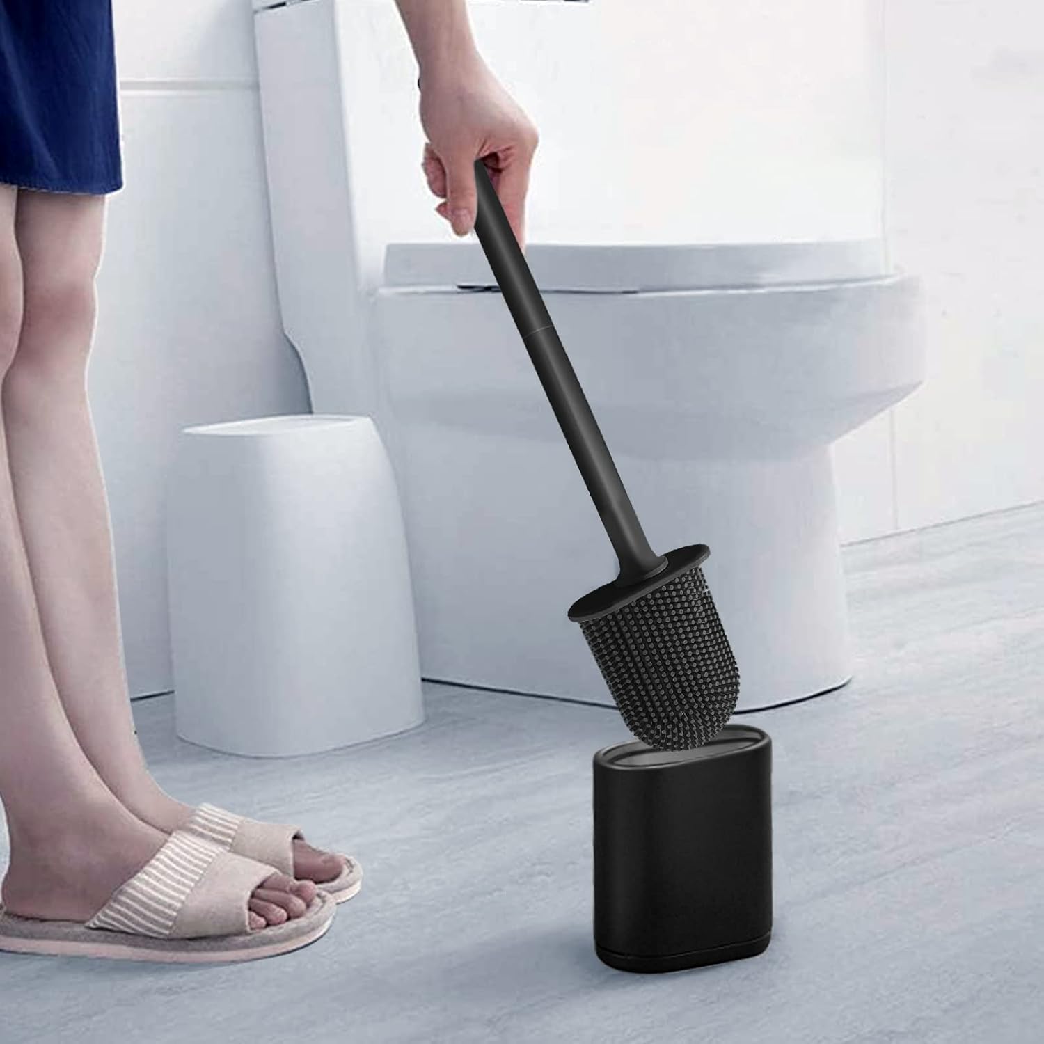 Glaxcidy Silicone Bath Brush with Ventilated Holder 1