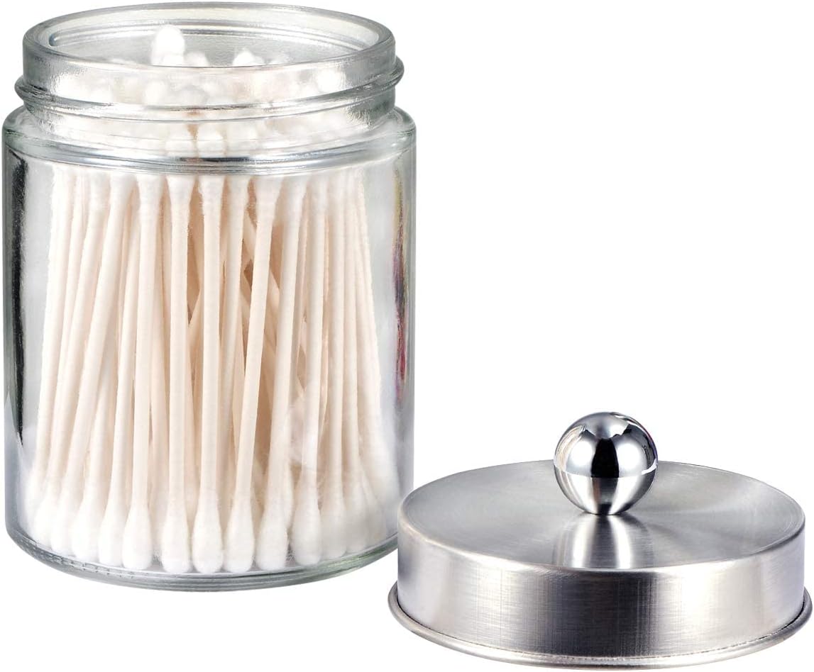 Amolliar Apothecary Jars Vanity Organizer - Brushed Nickel