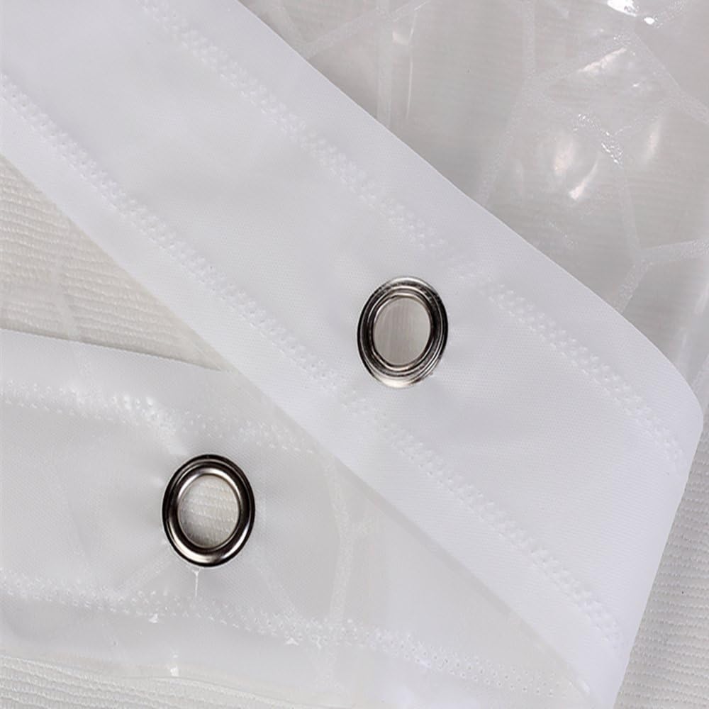 AooHome 72x72 Inch Clear EVA Shower Curtain with Bottom Magnets