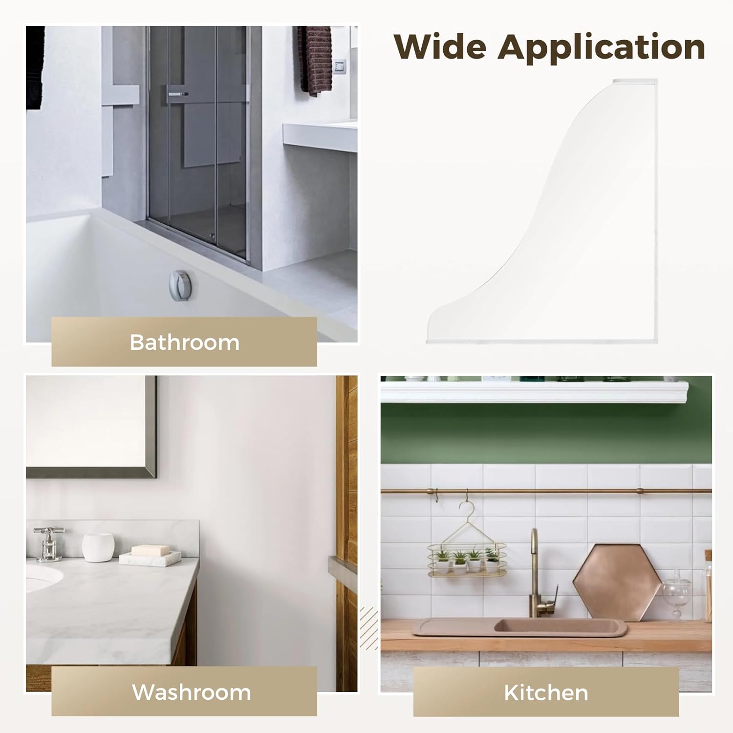 Lnrueg 2PCS Clear Shower Splash Guards with Adhesive Tape