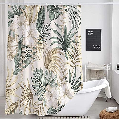 DYNH Tropical Flower Shower Curtain Set