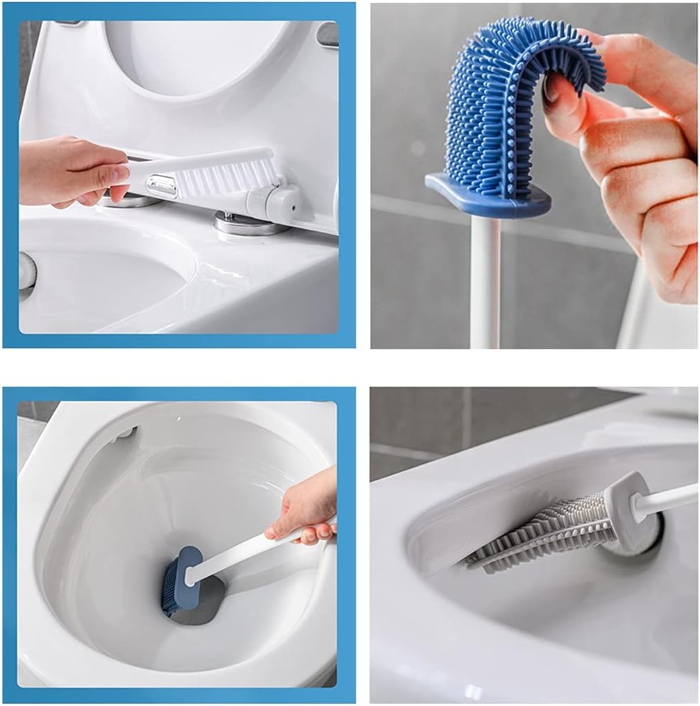 HASMI Toilet Brush with Wall-Mounted Holder Deep Cleaning 1