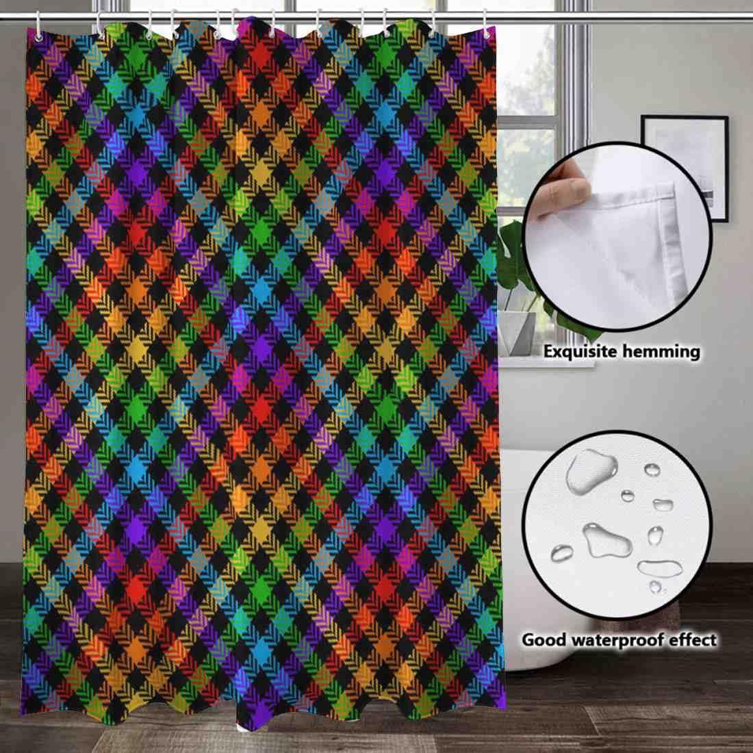 VISALUNA Shower Curtain Set with 12 Hooks 72x72in
