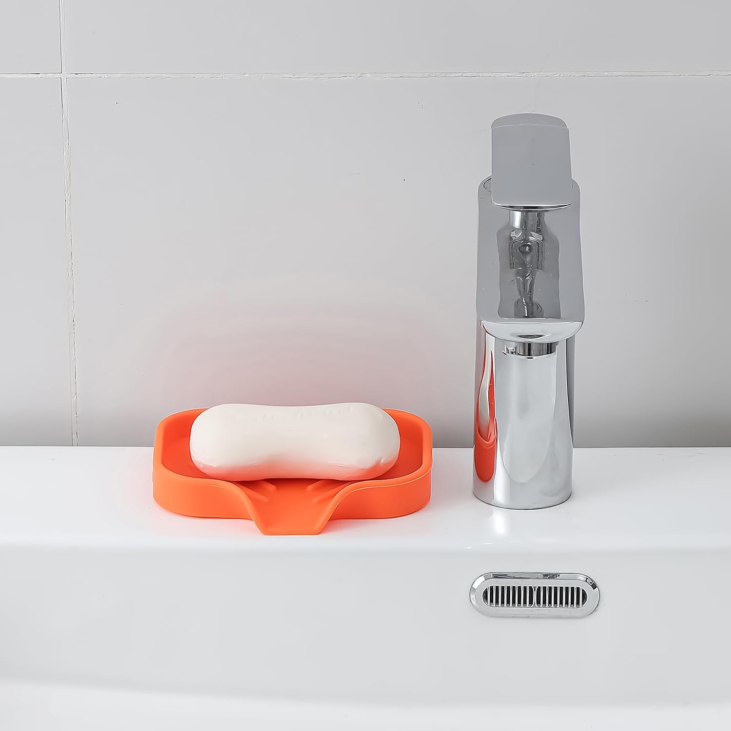 MicoYang Silicone Soap Dish with Drain Spout - 49x32 1