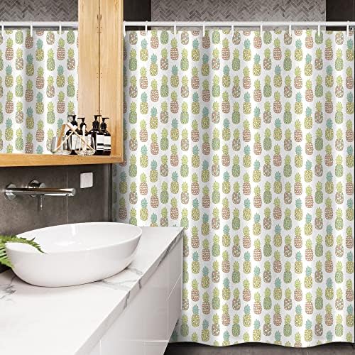 Ambesonne Pineapple Shower Curtain Set with Hooks