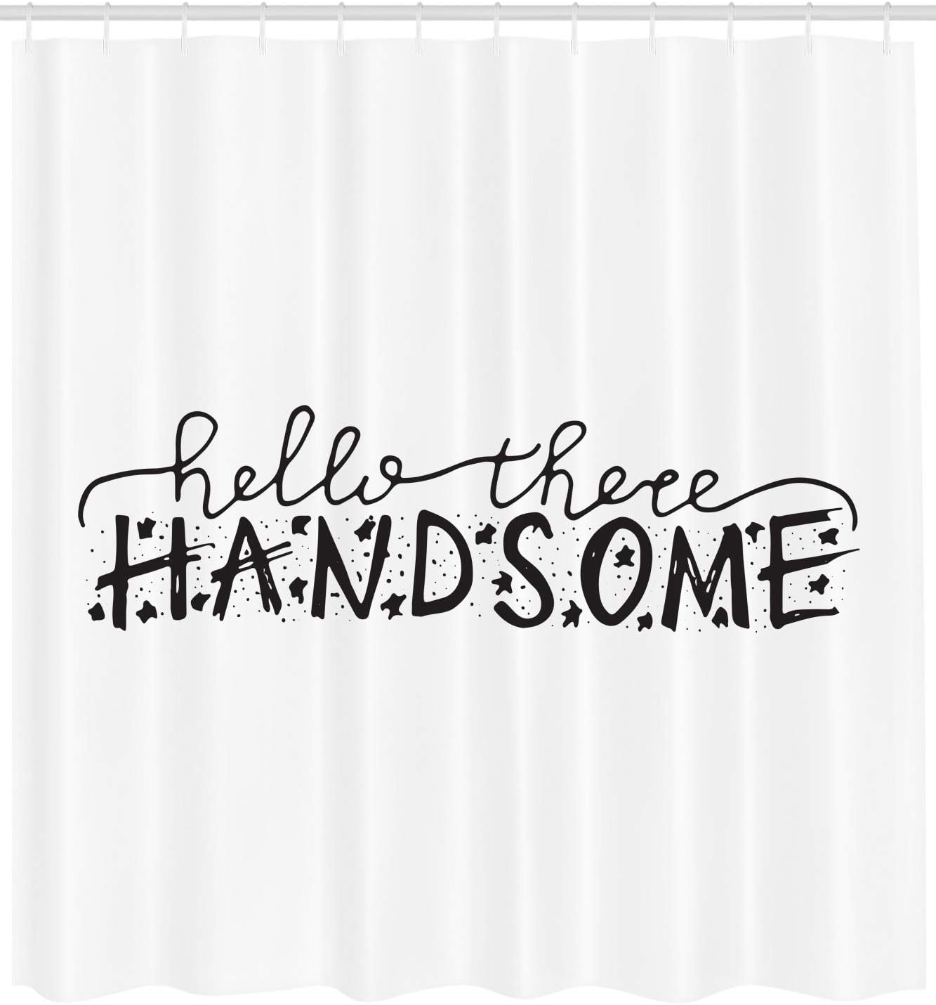 Ambesonne Hello Shower Curtain Set 105 Wide White Black