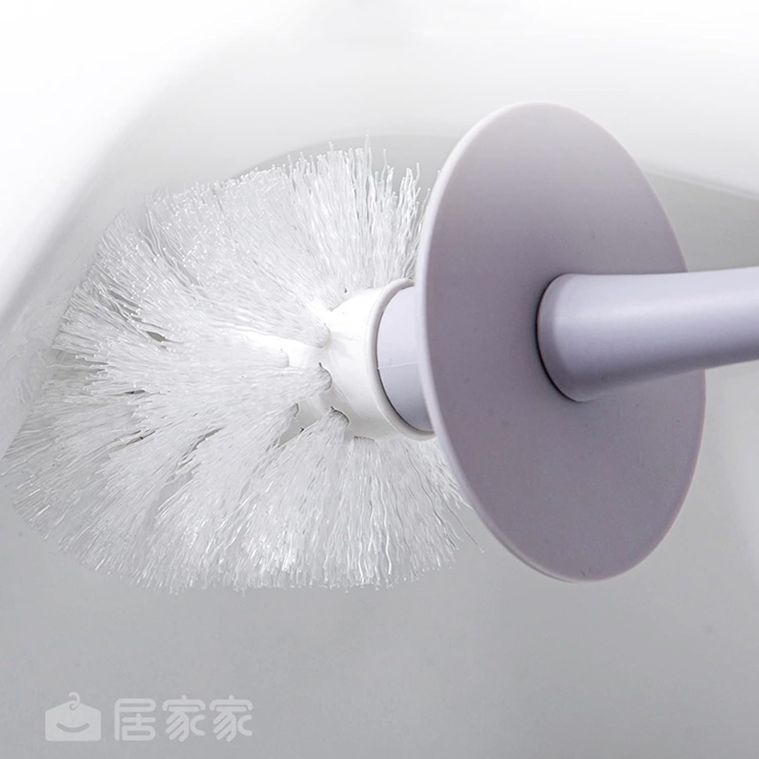 Gray-Blue Wall-Mounted Toilet Brush Set with Holder