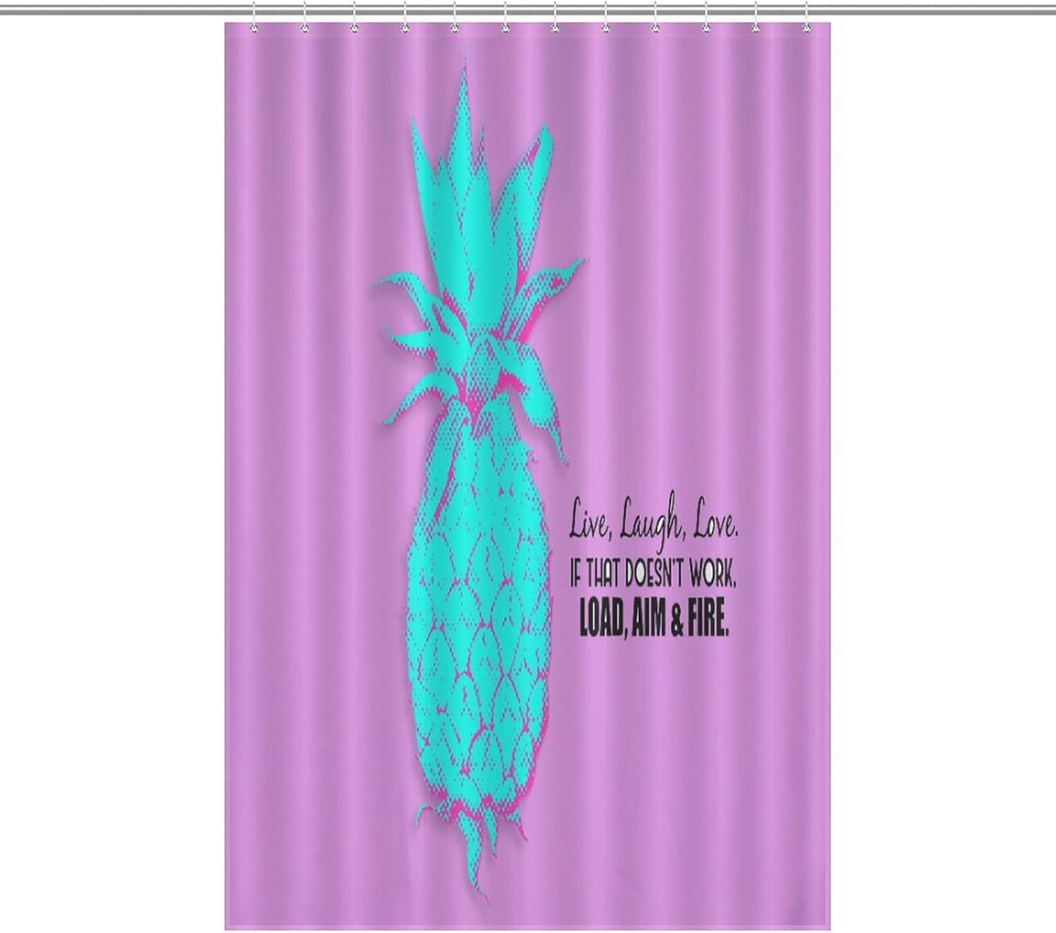 Pineapple Shower Curtain with 12 Hooks 48x72 Inch 1