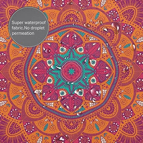 ZhiRain Mandala Shower Curtain Set with 12 Hooks 72x72inch Orange