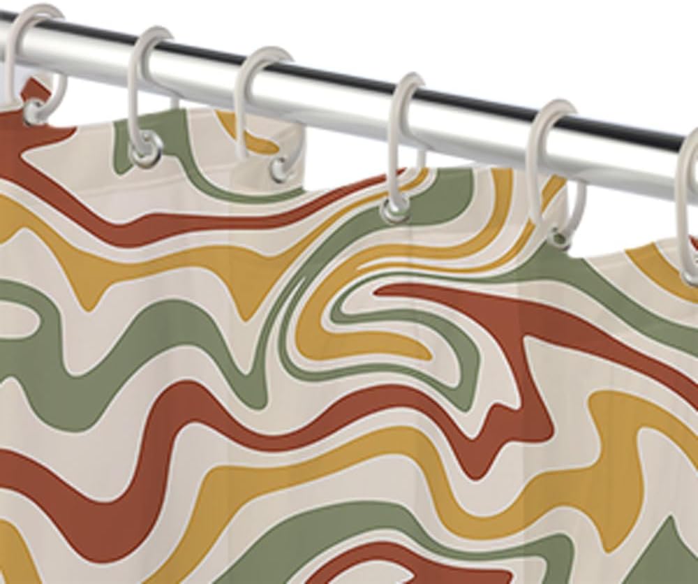 Dongbei Boho Sage Green 72X72in Shower Curtain with Hooks 1
