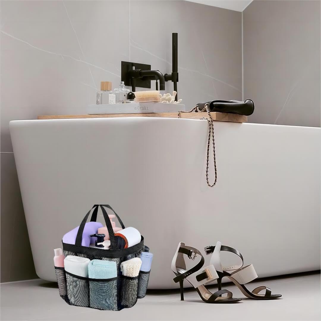 OUCOOL Portable Shower Caddy with Slippers and Makeup Bag