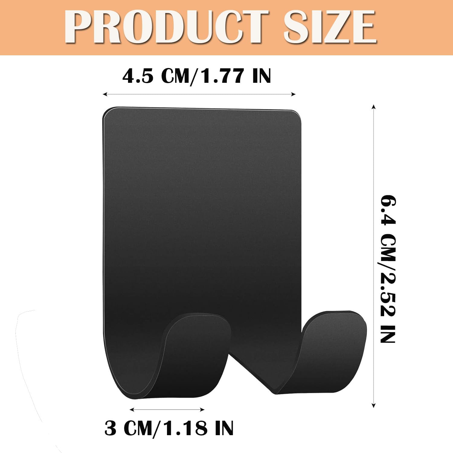 AKOAK 2 Pcs Waterproof Razor Holder with Hooks - Black