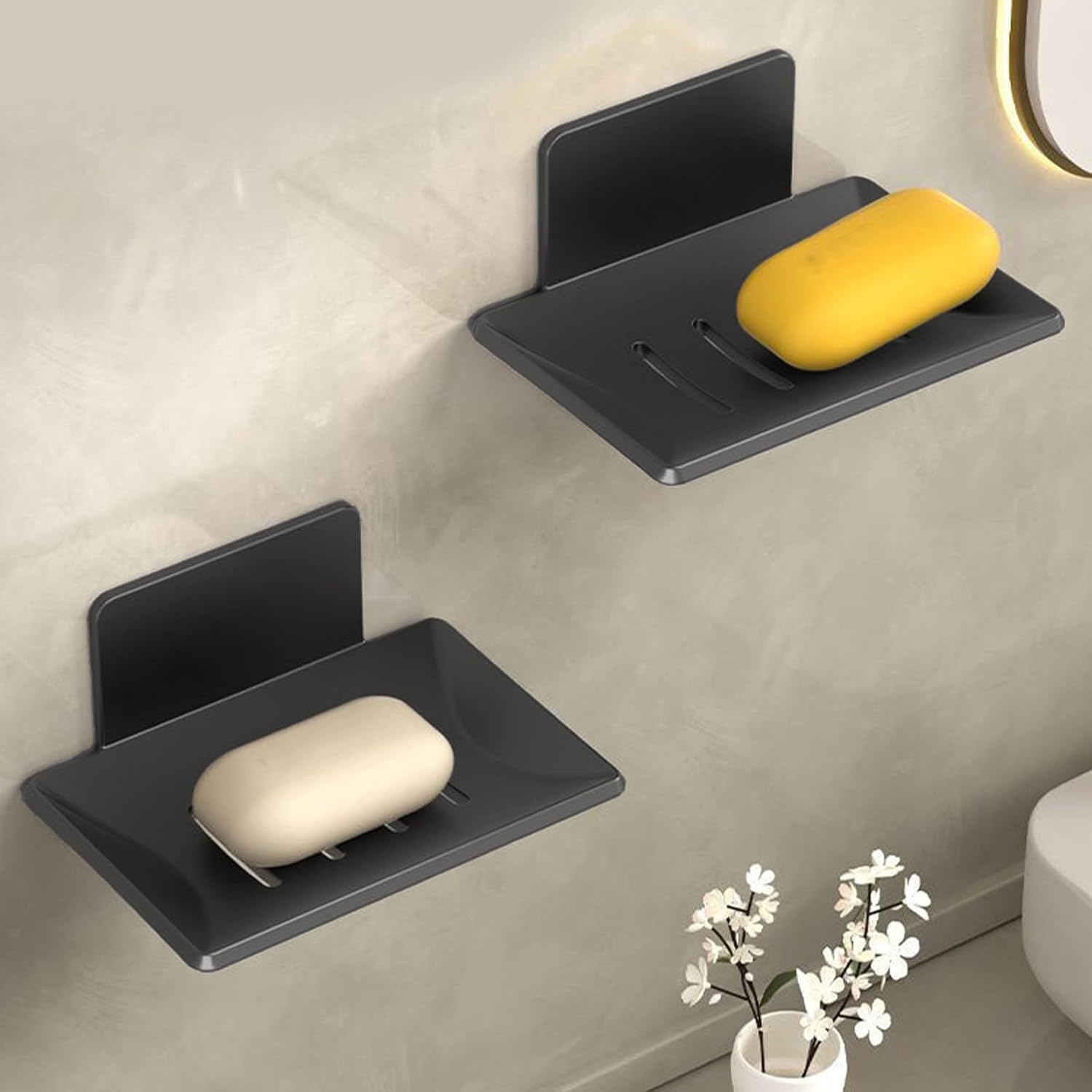 2 Pack Stainless Steel Soap Holders with Drainage for Shower and Bathroom