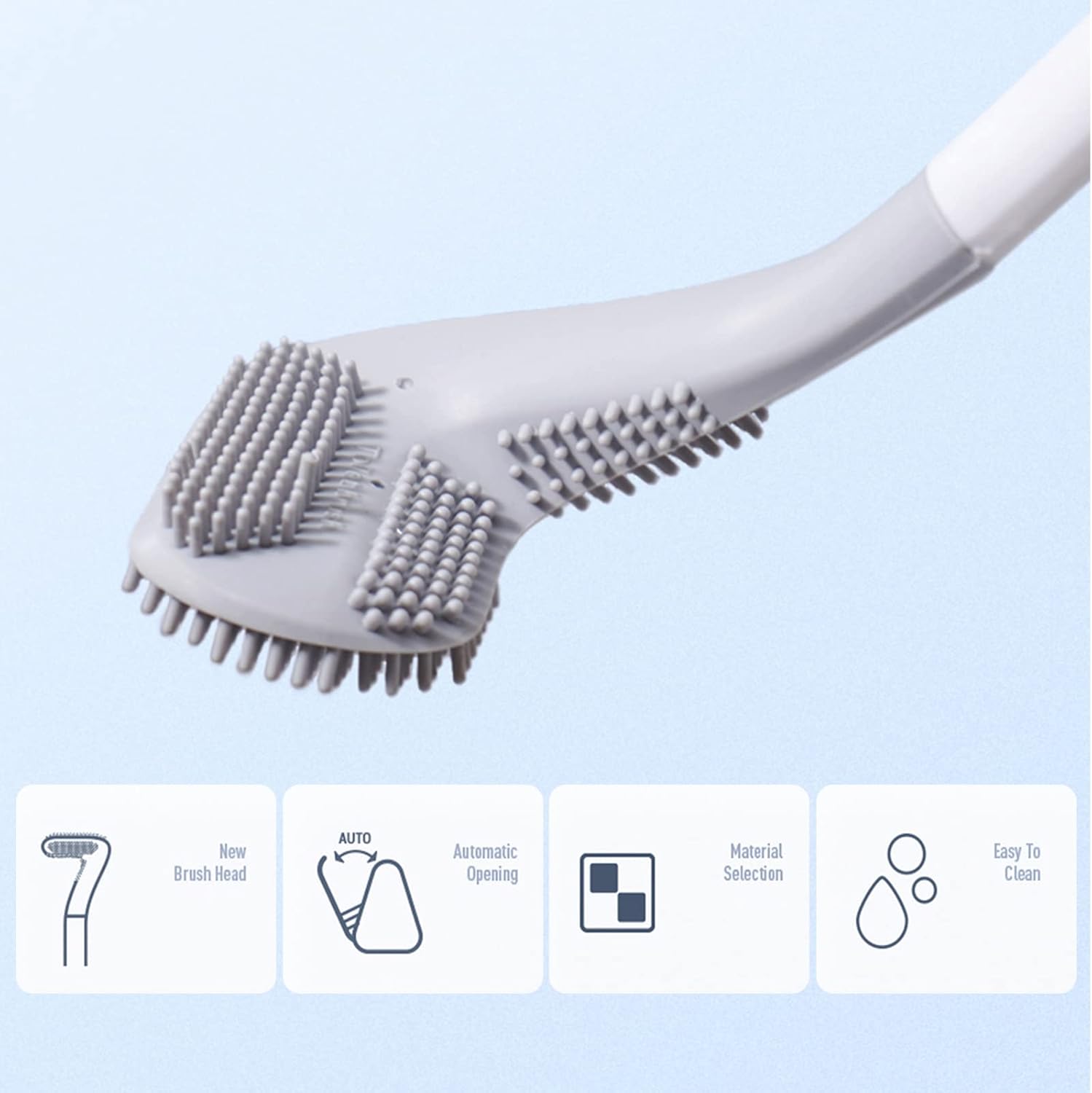 Mewmewcat Toilet Brush with Wall-Mounted Holder