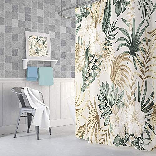DYNH Tropical Flower Shower Curtain Set