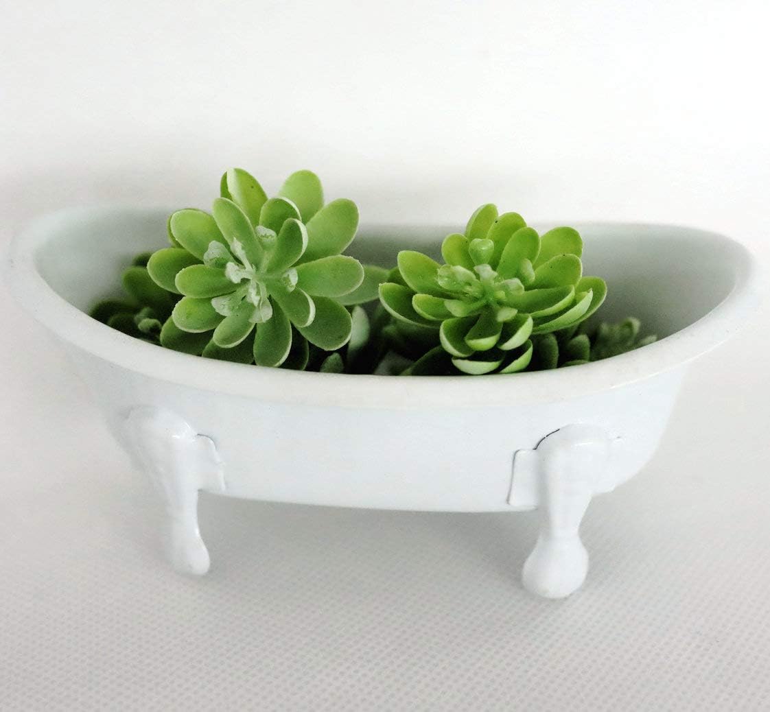 White Clawfoot Metal Soap Dish for Bathroom or Kitchen 55 Inch