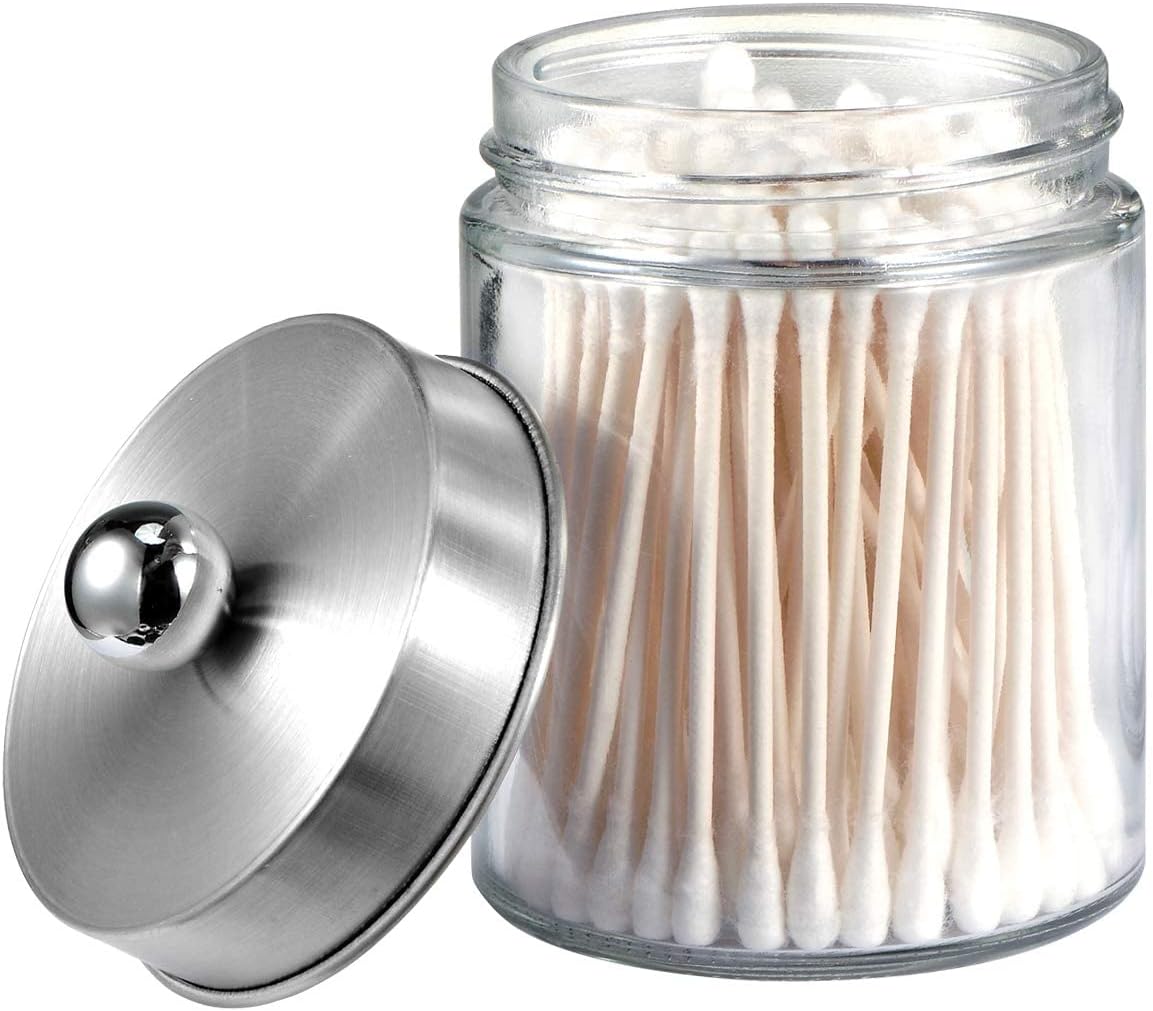Amolliar Apothecary Jars Vanity Organizer - Brushed Nickel