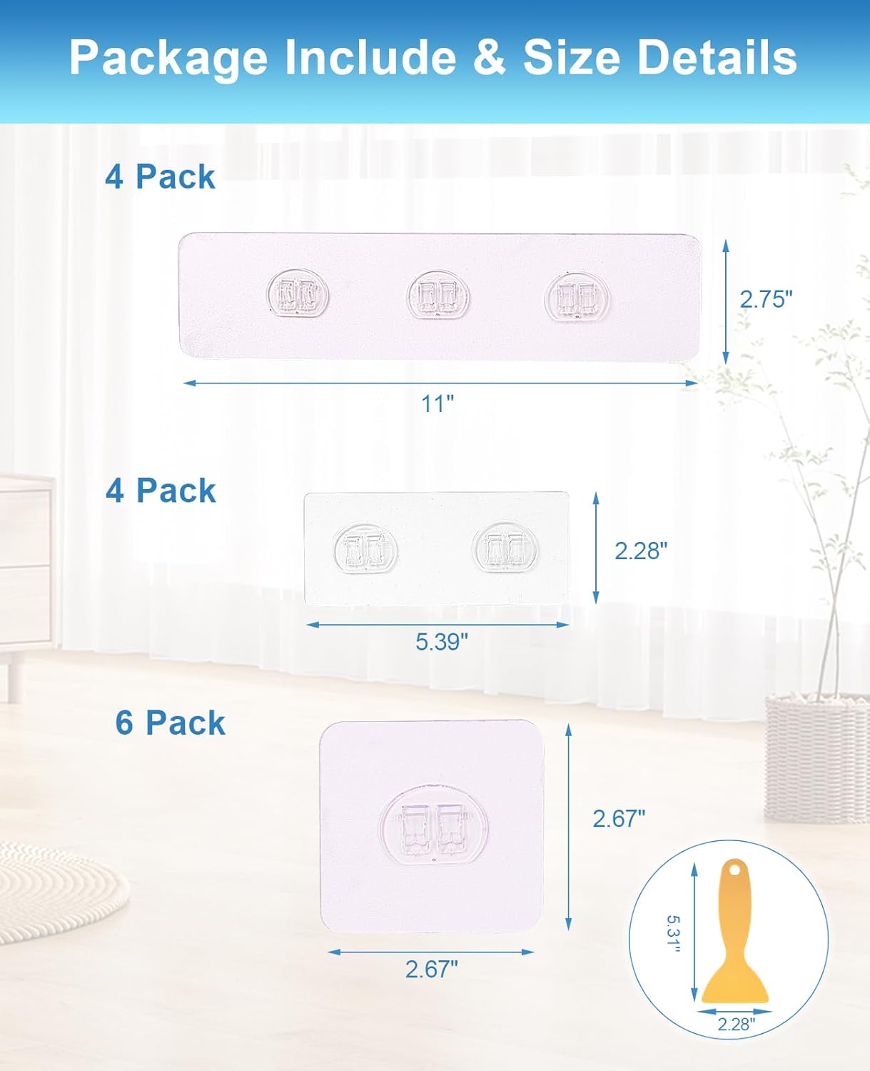 14 Pack Shower Caddy Adhesive Replacement Hooks