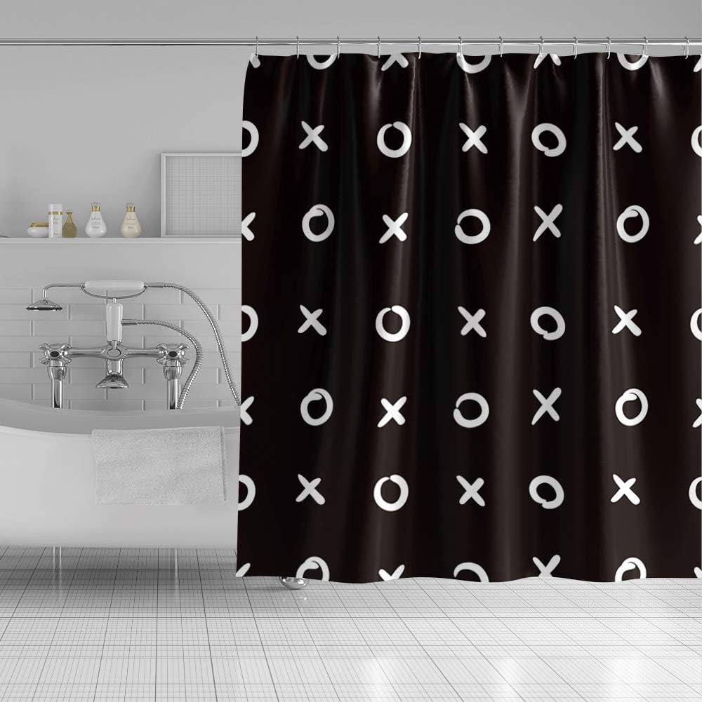 OERJU Cartoon Shower Curtain Set 72x72inch Waterproof Polyester