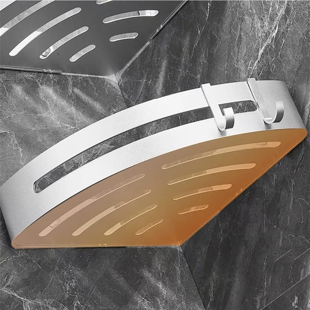 Silver Aluminum Triangle Shower Caddy with Hook