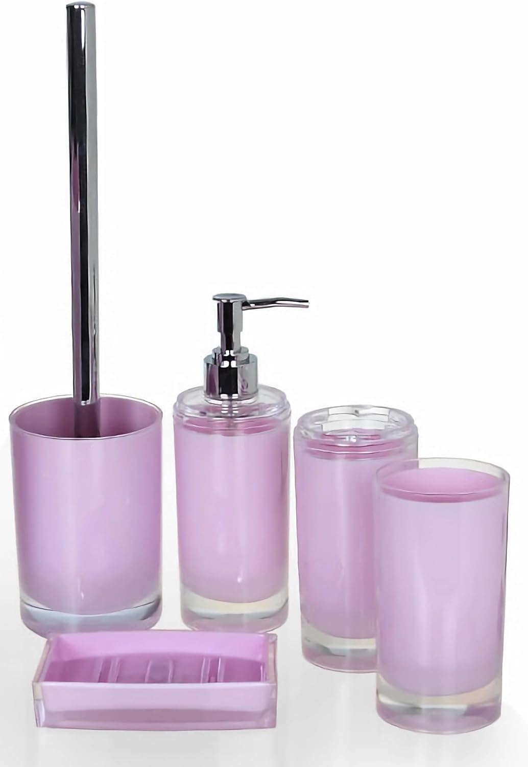 5 Pcs Purple Acrylic Bathroom Accessory Set