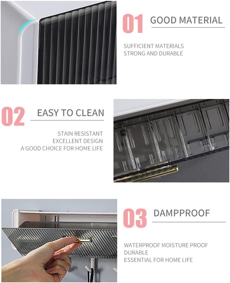 ANNBKA Multifunctional Shower Caddy with 6 Hooks No Drilling Wall Mount Organizer