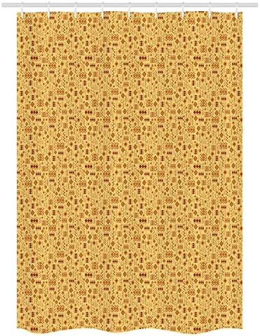 Ambesonne African Stall Shower Curtain Set with Hooks 54x78 Inches Brown Marigold Mustard
