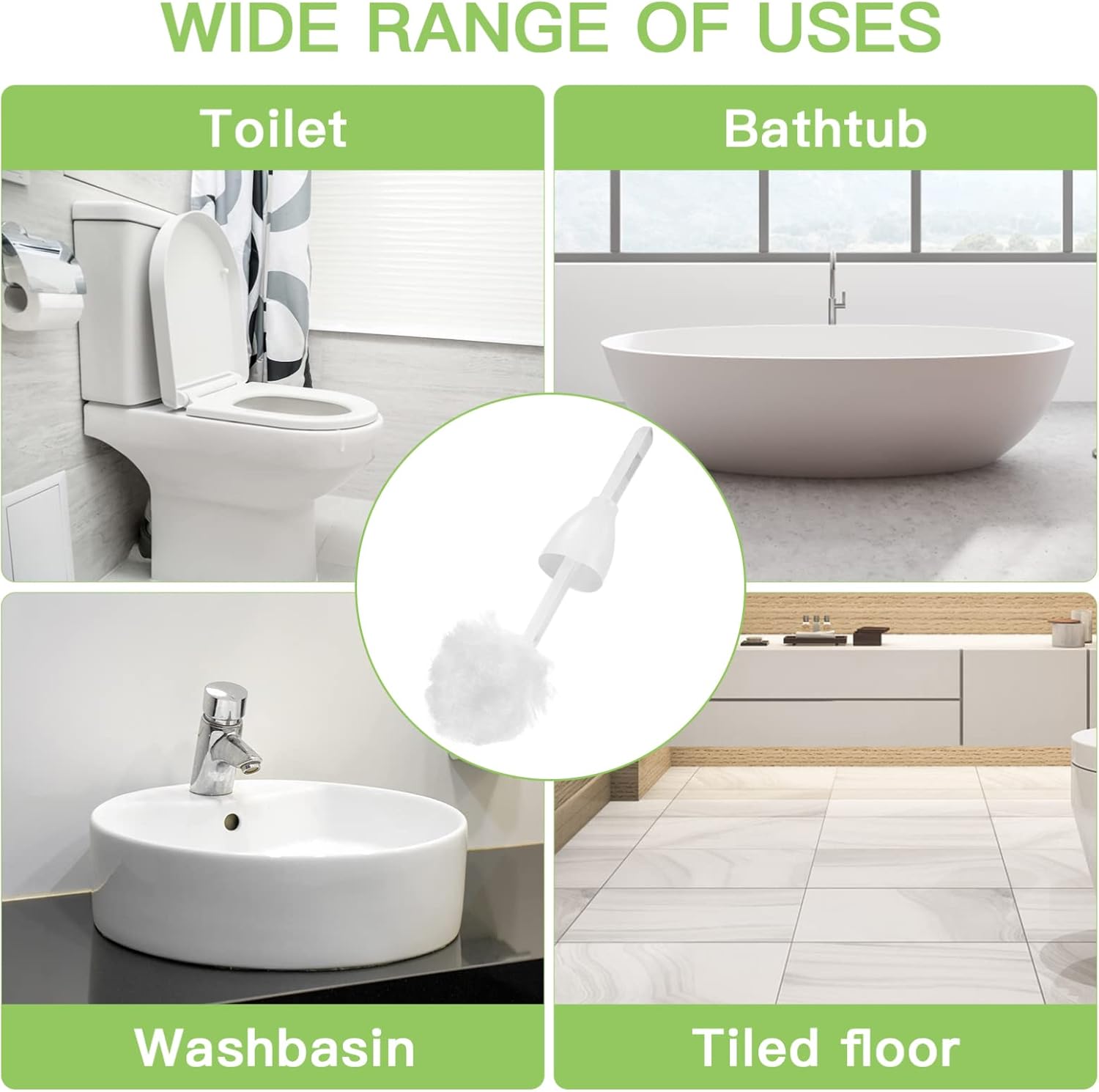 Tofficu Toilet Brush 5 Pcs with Handles for Deep Cleaning