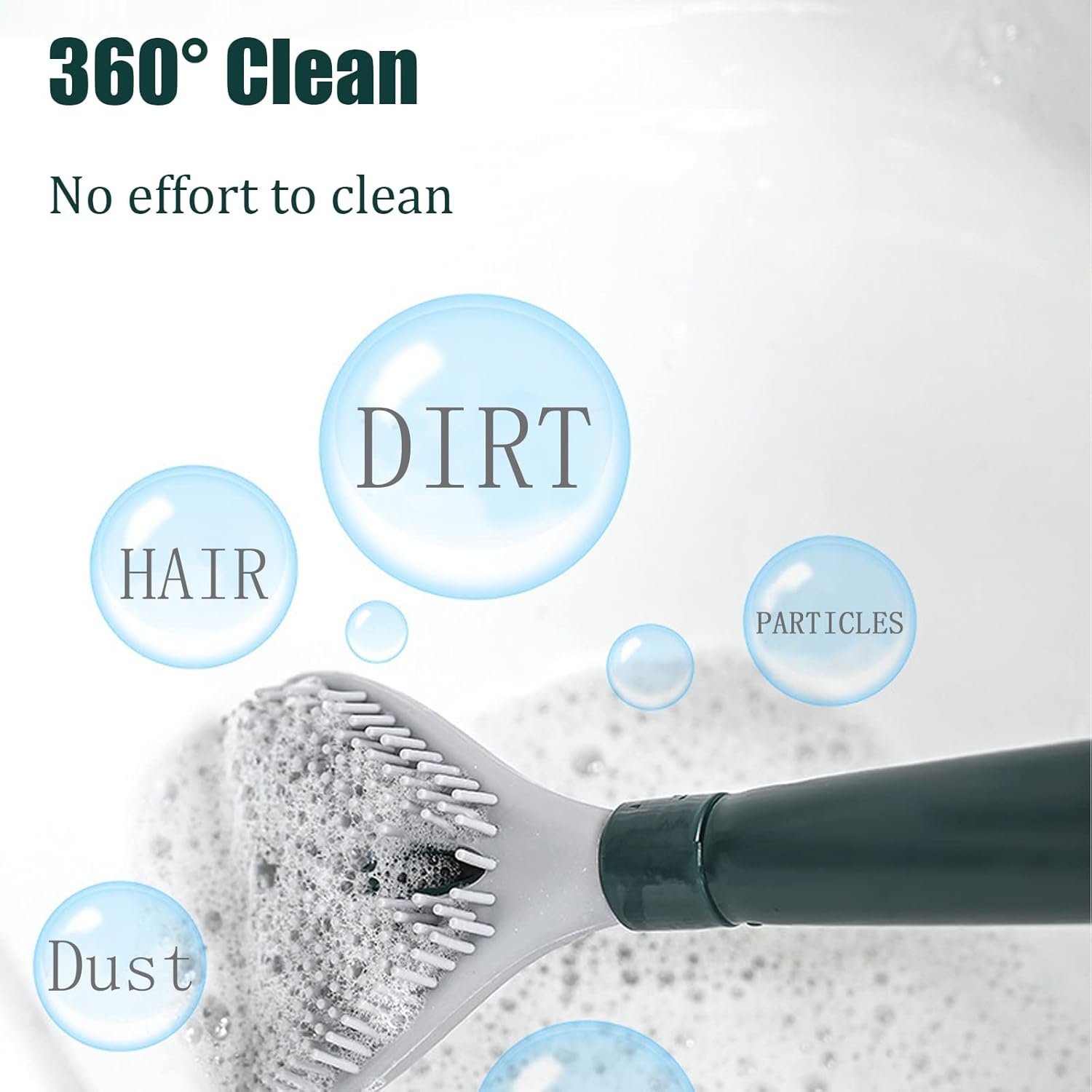 Refillable Toilet Brush with Wall Mount Holder and Soap Dispenser