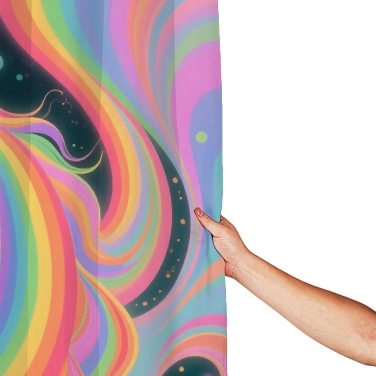 OXJOIIS Trippy Rainbow Unicorn Shower Curtain 72x70 Inch