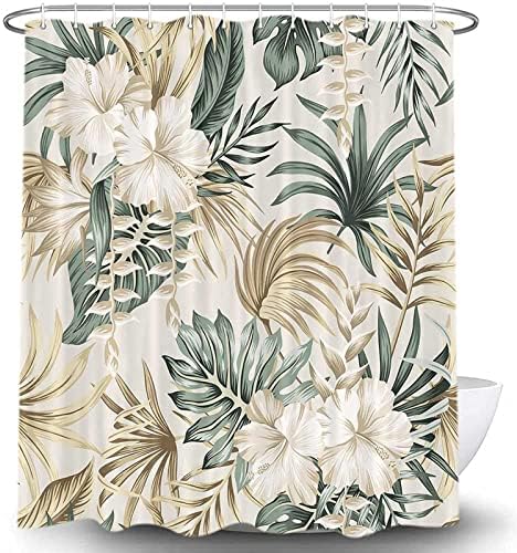 DYNH Tropical Flower Shower Curtain Set