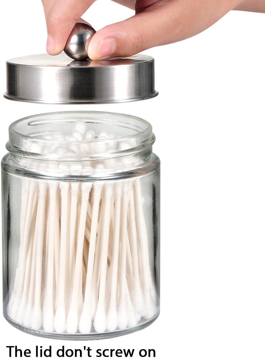 Amolliar Apothecary Jars Vanity Organizer - Brushed Nickel