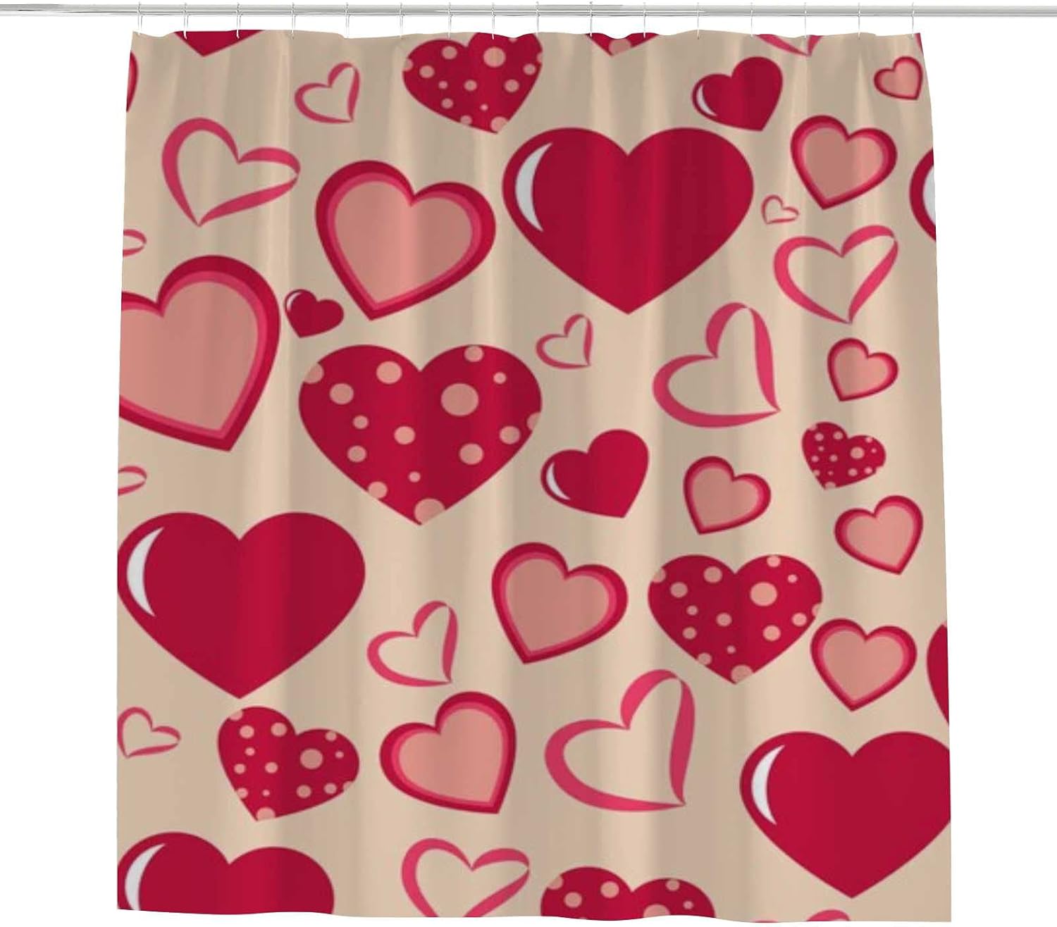 Hapuxt Waterproof Shower Curtain with 12 Hooks 60x72 Inch