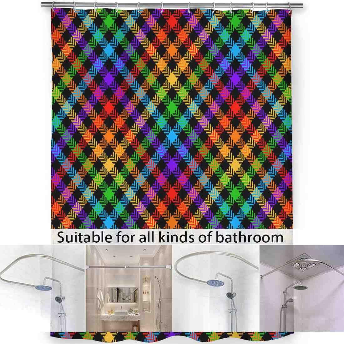 VISALUNA Shower Curtain Set with 12 Hooks 72x72in